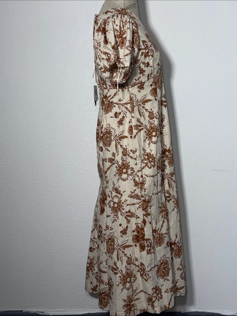 Abercrombie & Fitch Cream Maxi Dress with Brown Floral Print